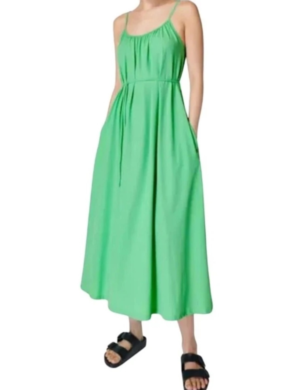 Sweaty Betty Lime Green Spaghetti-Strap Maxi Dress